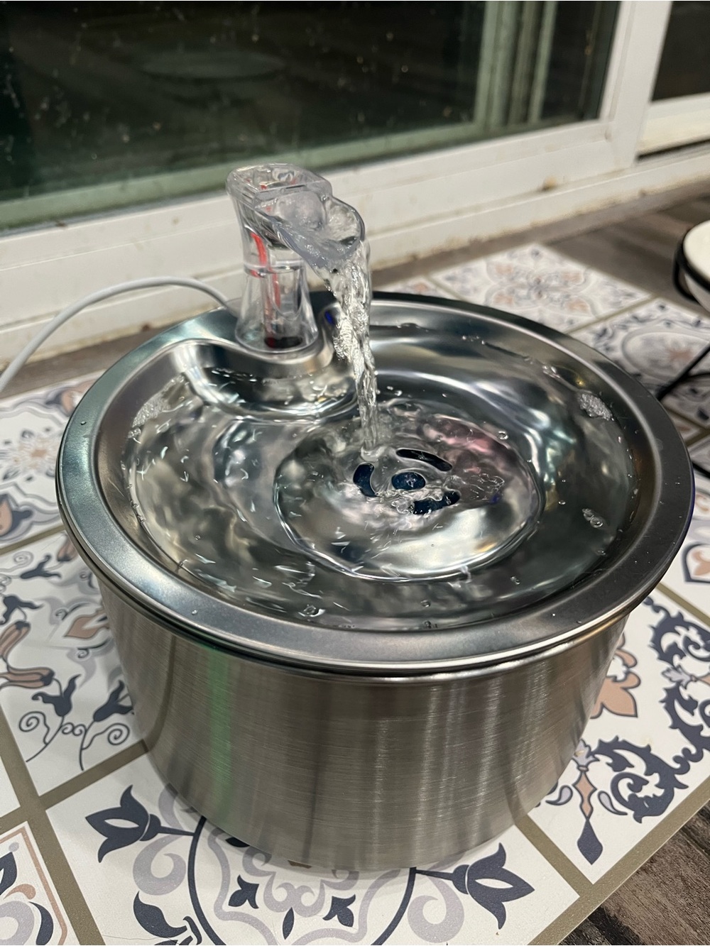 Stainless Steel Pet Water Fountain - Silver